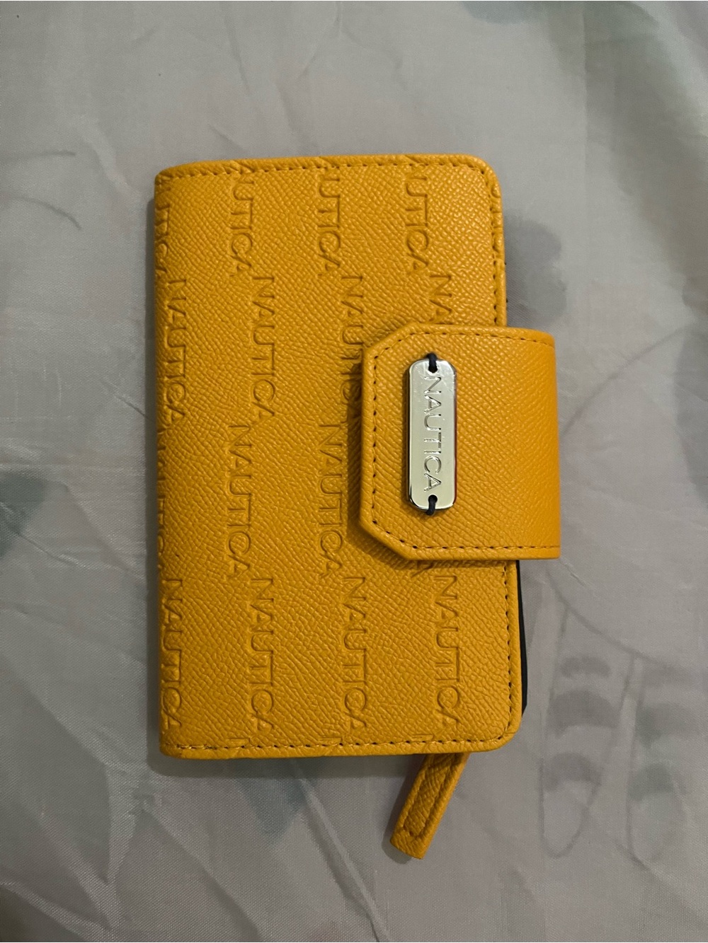 Nautica Embossed Yellow Wallet with Logo Plate